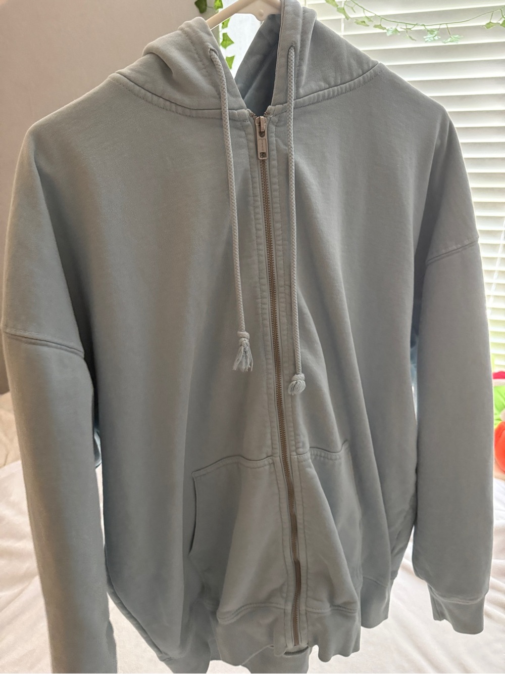 Light Blue Pacsun Zip-Up Hoodie Sweatshirt